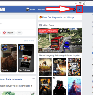 Cara logout akun Facebook dari perangkat lain 20 klik icon panah ke bawah