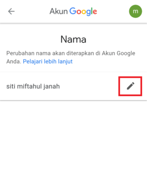 Bisakah mengubah nama dan alamat email gmail? 5 masukan kodenya lalu klik selanjutnya