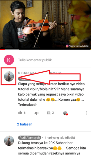 Cara Melihat Riwayat Komentar Orang Lain di Youtube 2 klik profil yang akan di lihat riwayat komentarnya