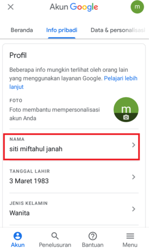 Bisakah mengubah nama dan alamat email gmail? 2 klik untuk mengubah nama