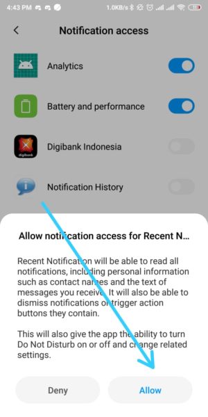 Cara melihat pesan whatsapp yang dihapus pengirim 5 Tap Allow