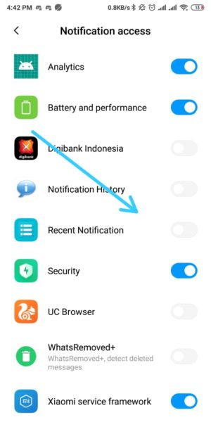 Cara melihat pesan whatsapp yang dihapus pengirim 4 Slice kanan pada aplikasi