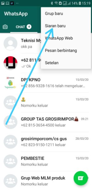 Cara Mengirim Pesan Broadcast di WhatsApp dengan Mudah 2 Pilih Siaran