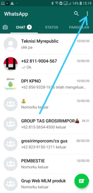 Cara Mengirim Pesan Broadcast di WhatsApp dengan Mudah 1 pilih titik tiga