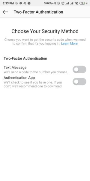Cara mengaktifkan fitur "autentikasi dua faktor" di Instagram 11 Aktifkan Authentikasi dua faktor dengan apikasi