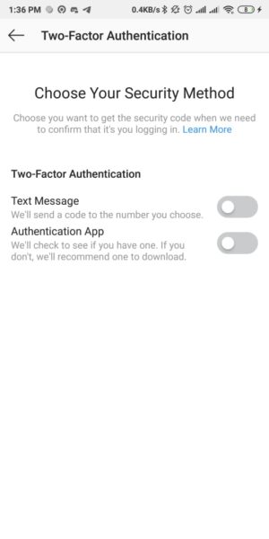 Cara mengaktifkan fitur "autentikasi dua faktor" di Instagram 6 Aktifkan SMS