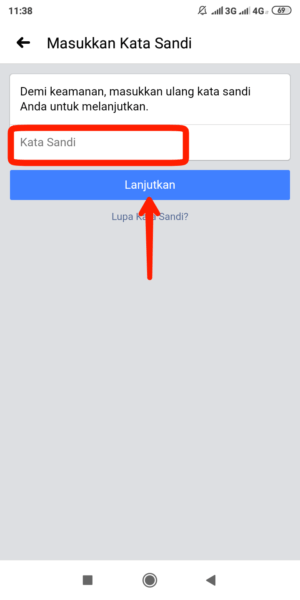 Cara Menambahkan Kontak Terpercaya di Facebook 5 masukkan kata sandi