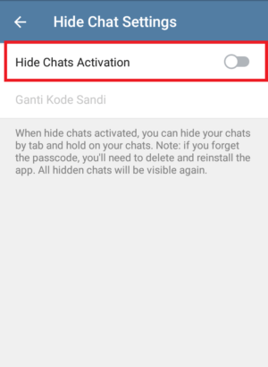 Cara menyembunyikan chat atau obrolan di Telegram 11 aktifkan hide chats activation