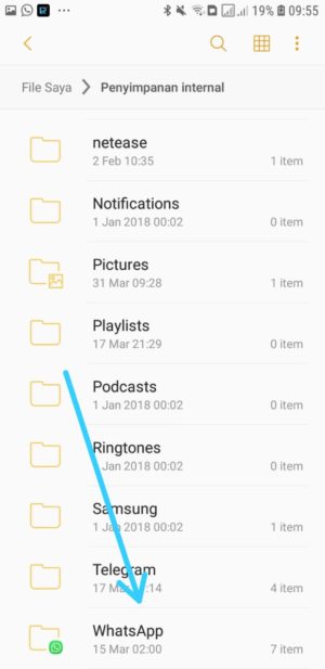 Cara download status (foto dan video) di WhatsApp 2 Pilih Folder Whatsapp