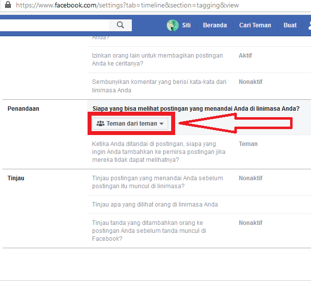 Cara menyembunyikan foto yang men-tag kita di Facebook 13 klik icon custom