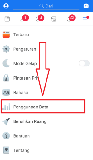 Cara menghemat kuota di Facebook Lite 11 masuk ke penggunaan data