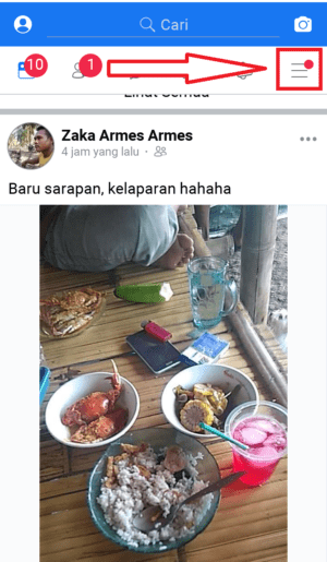 Cara menghemat kuota di Facebook Lite 10 masuk ke icon opsi