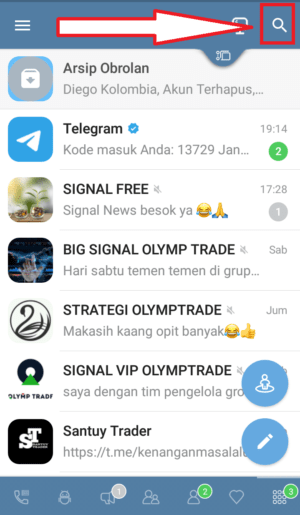 Cara menyembunyikan chat atau obrolan di Telegram 20 tekan dan tahan