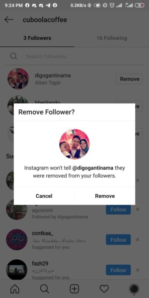 Cara menghapus banyak followers di Instagram sekaligus 3 Pilih Remove
