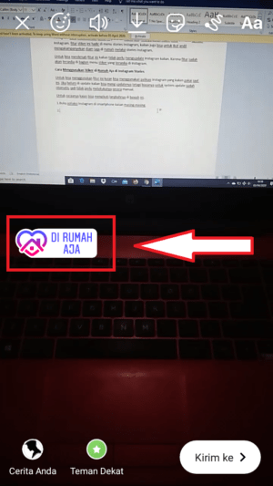 Cara menggunakan stiker "Di Rumah Aja" di story Instagram 4 bisa atur posisi