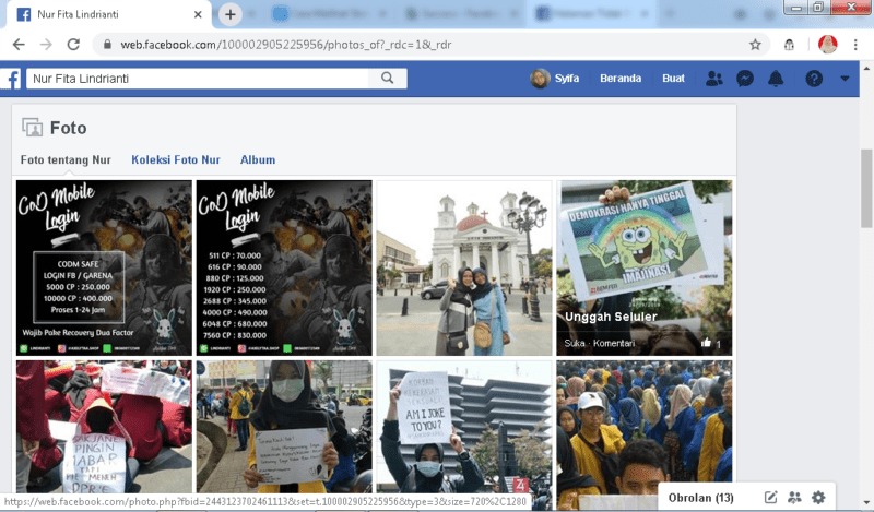 Cara melihat akun facebook yang di privasi tanpa berteman 10 postingan yang terlihat dengan ekstensi PictureMates