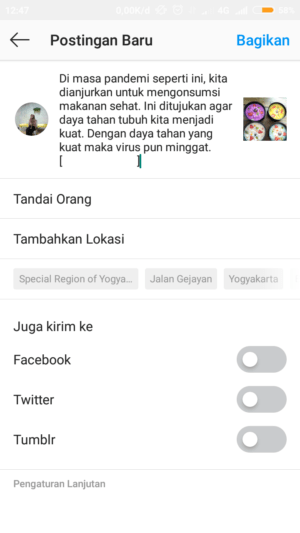 Cara membuat line break di caption Instagram 6 hapus tanda kurung