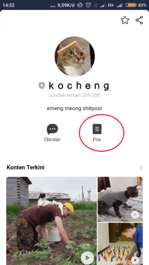 Cara menghapus teman di LINE 5 buka post terlebih dahulu