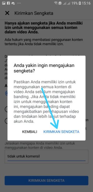 Cara mengatasi video yang disenyapkan di Facebook 4 Pilih Kirimkan Sengketa