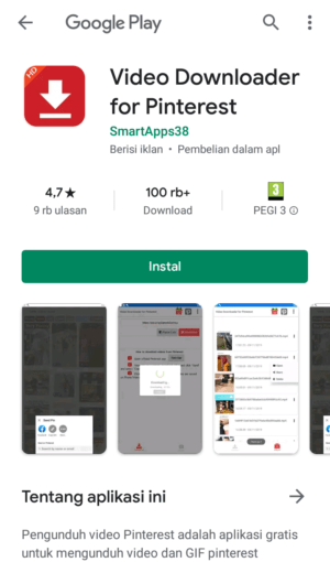 Cara download video di Pinterest 19 instal dan buka aplikasi video downloader for pinterest