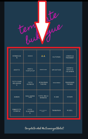 Cara membuat template BINGO untuk Instagram Story 14 isi kolom di bawah untuk setiap kemungkinan jawaban
