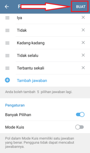 Cara membuat Polling di Telegram 29 klik buat
