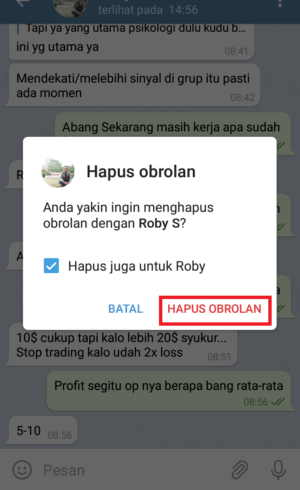 Cara menghapus chat di Telegram 11 klik hapus obrolan