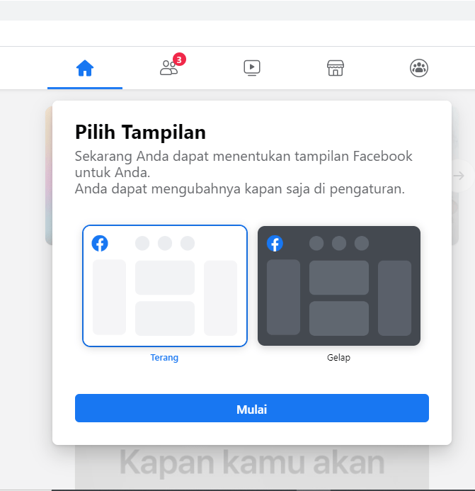 Cara mengubah tampilan Facebook ke tampilan terbaru 5 klik mulai