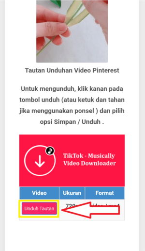 Cara download video di Pinterest 8 klik unduh tautan