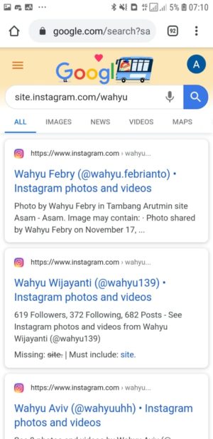 Cara mencari user Instagram tanpa harus login 3 Tulis Link di mesin pencarian