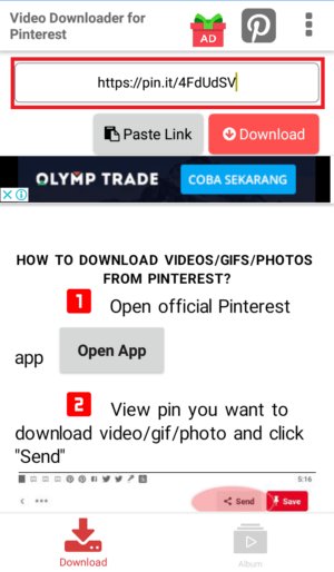 Cara download video di Pinterest 20 pastekan linknya dan download