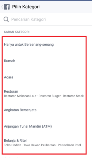 Cara menambah lokasi di Instagram 11 pilih kategori sesuai lokasi