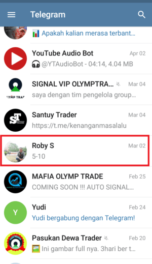 Cara menghapus chat di Telegram 7 pilih percakapan