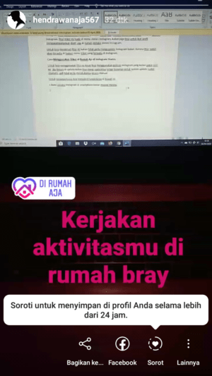 Cara menggunakan stiker "Di Rumah Aja" di story Instagram 11 setelah jadi storie