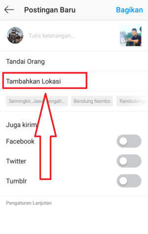 Cara menambah lokasi di Instagram 4 tambahkan lokasi pada foto