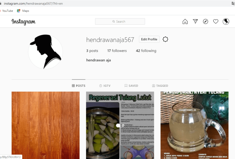 Cara mengganti bahasa di Instagram 8 tampilan awal profil