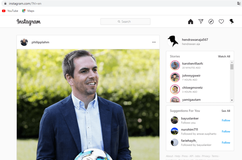Cara mengganti bahasa di Instagram 7 tampilan instagram Pc