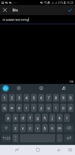 Cara mengganti jenis tulisan (font) di Bio Instagram 16 paste text yang tadi kalian copy ke sini