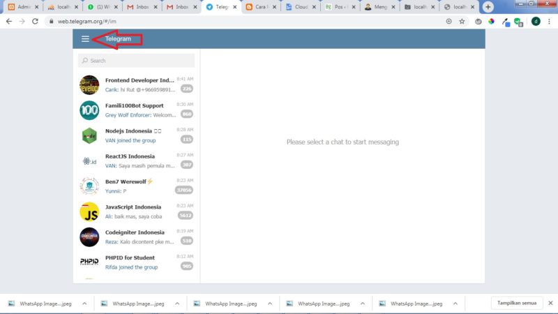Cara mengubah bahasa di Telegram 6 masuk kehalaman telegram web