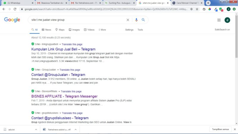 Cara mencari grup atau channel Telegram 6 list group
