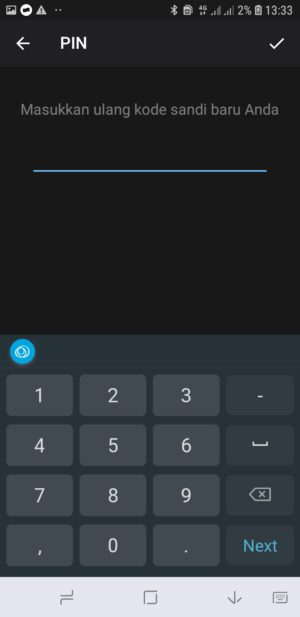 Cara mengunci telegram dengan PIN 7 konfirmasi password
