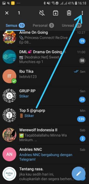 Cara memblokir kontak di Telegram 1 Tap Titik Tiga