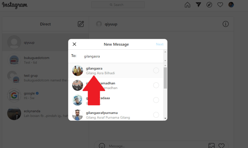 Cara mengirim DM Instagram di Komputer atau PC 6 Cara mengirim DM Instagram di Komputer atau PC 5