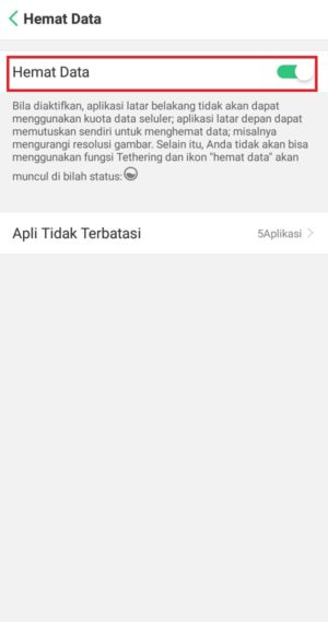 Cara menghemat kuota internet di Google Chrome 9 Gulir tombol ke kanan untuk mengaktifkan mode "Hemat Data"