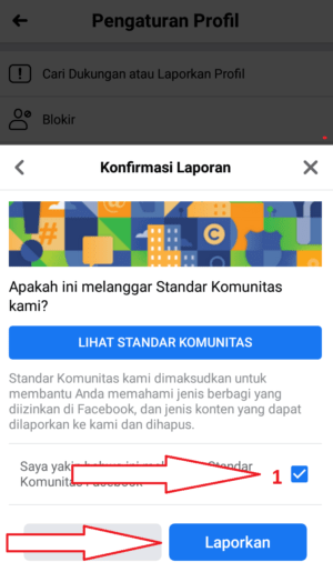 Cara melaporkan akun facebook 6 centang dan laporkan