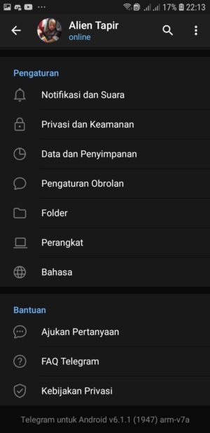 Cara mengubah bahasa di Telegram 3 Pilih Bahasa