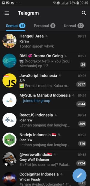 Cara mengubah ukuran teks (font) di Telegram 1 halaman awal Telegram