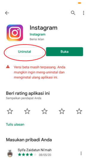 Apa itu program beta instagram? Ingin tau cara joinnya? 7 untuk kembali pada instagram versi biasa, uninstall instagram beta, kemudian re-install aplikasi instagram