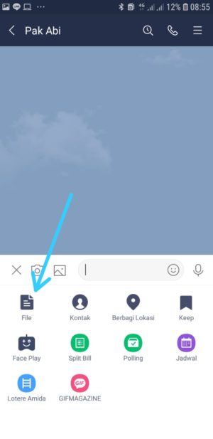 Cara mengirim foto ukuran asli (original) di LINE 2 Pilih File