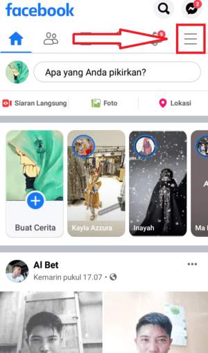Cara mengganti nama di facebook 1 klik icon garis tiga